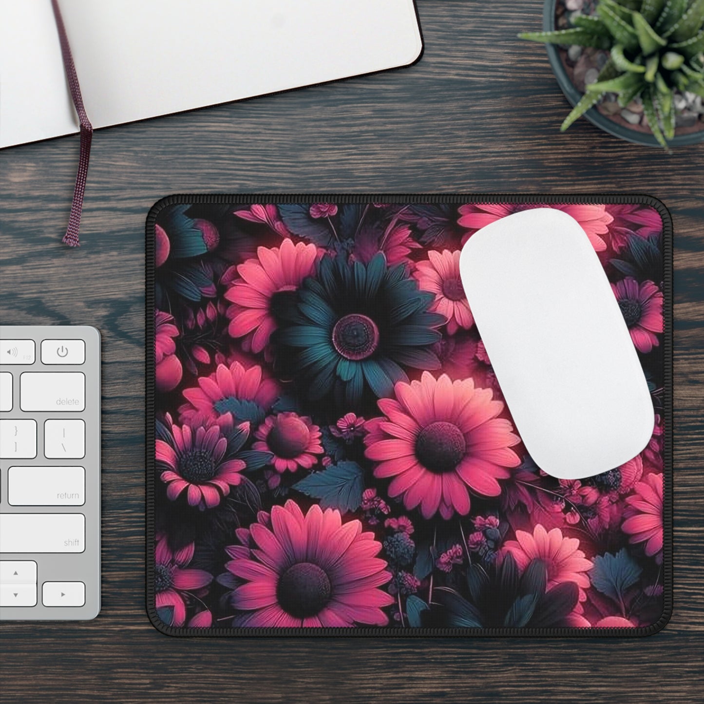 Midnight Bloom Floral Mouse Pad