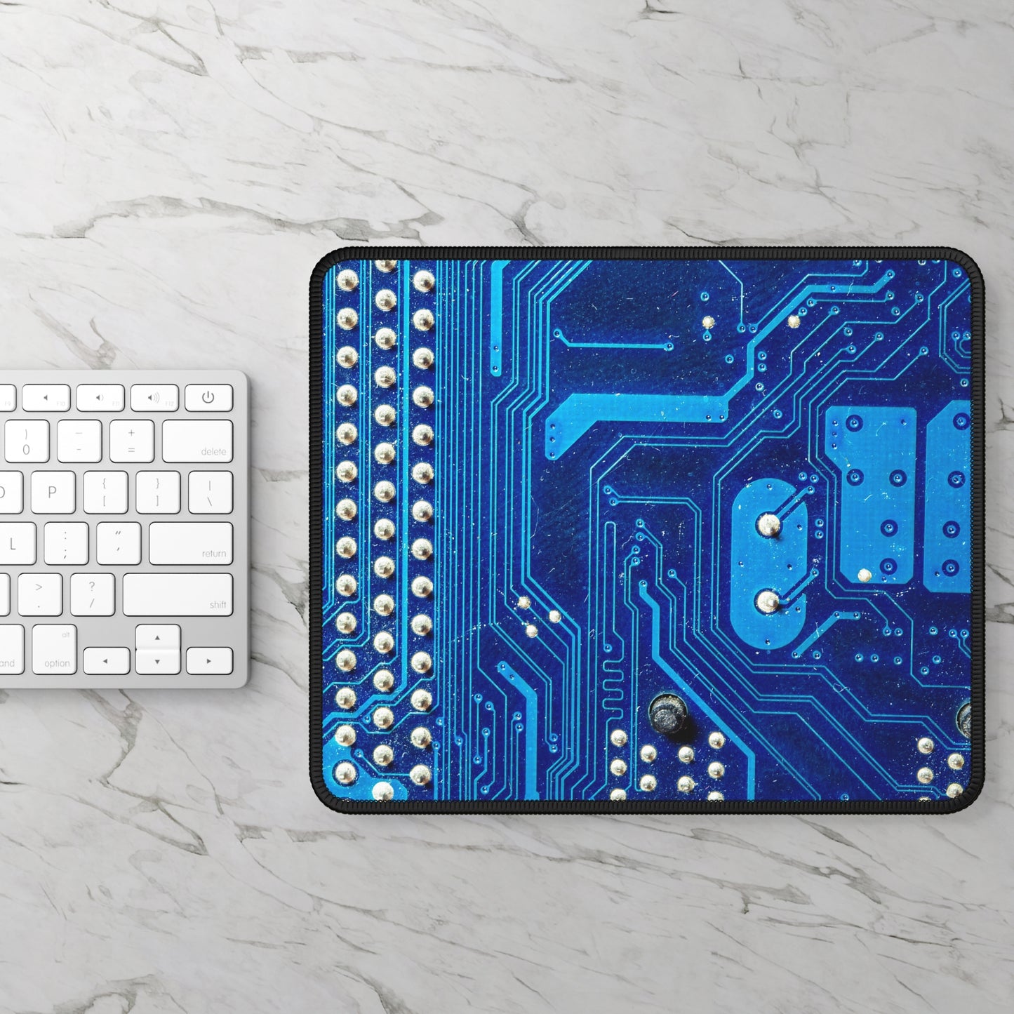 Blue Circuit Pathways Mouse Pad