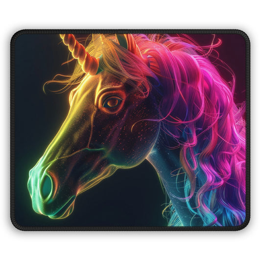 Prismatic Unicorn Mouse Pad – 9x7 Neoprene Desk Mat with Radiant Neon Rainbow Design