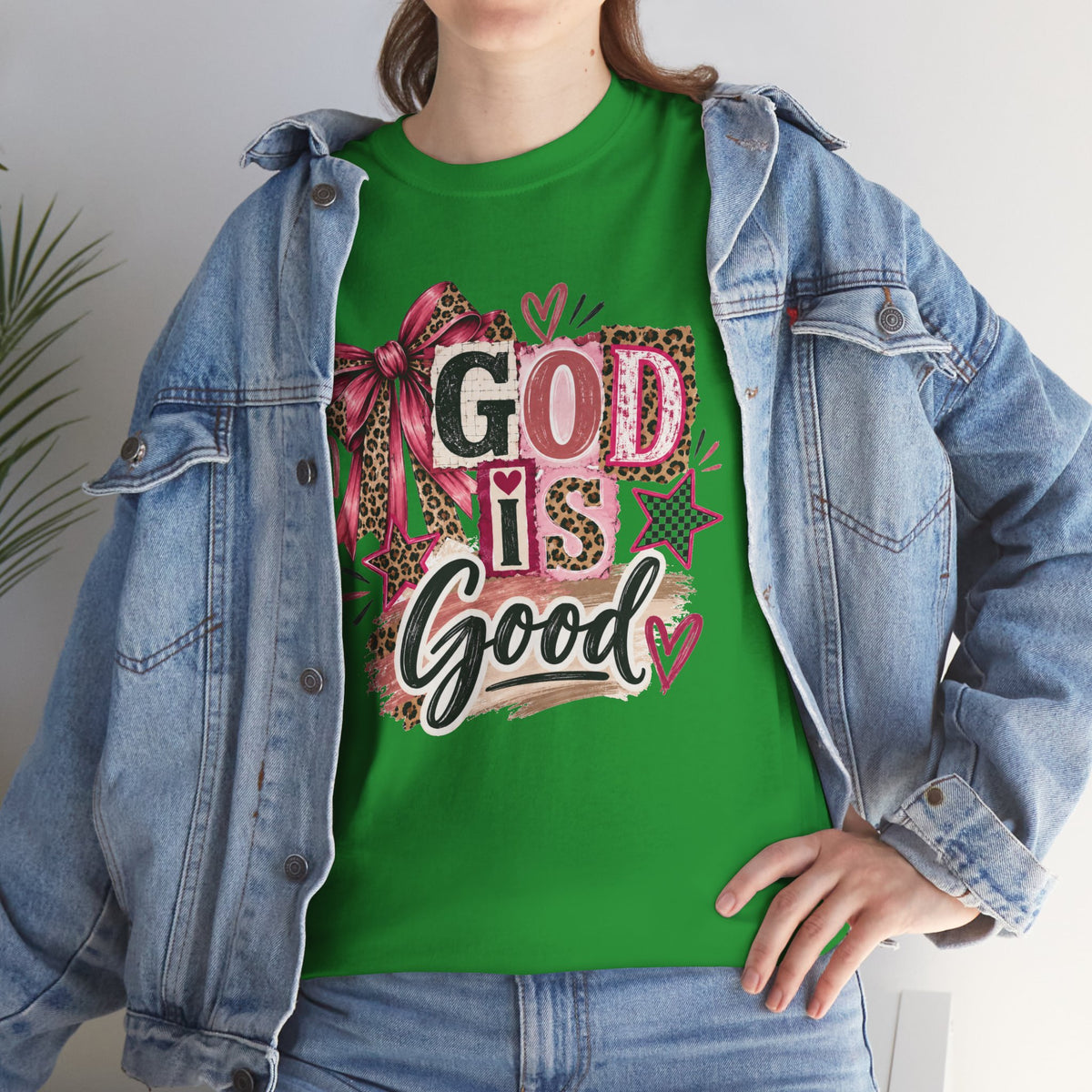 God Is Good Leopard Bow Christian T-Shirt