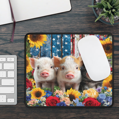 Patriotic Pig Trio Mouse Pad