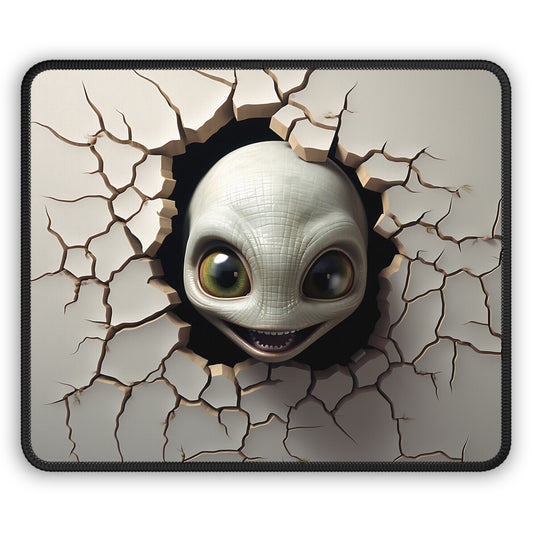 Alien Peeking Through the Wall Mouse Pad