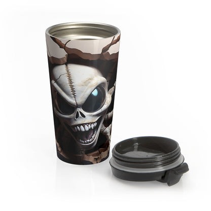 Creepy Alien Skeleton Breakout Stainless Steel Travel Mug