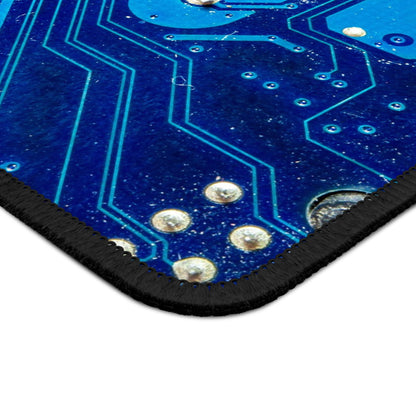 Blue Circuit Pathways Mouse Pad