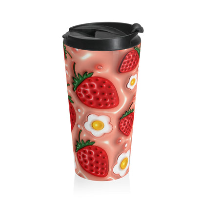Strawberry & Eggs Stainless Steel Travel Mug