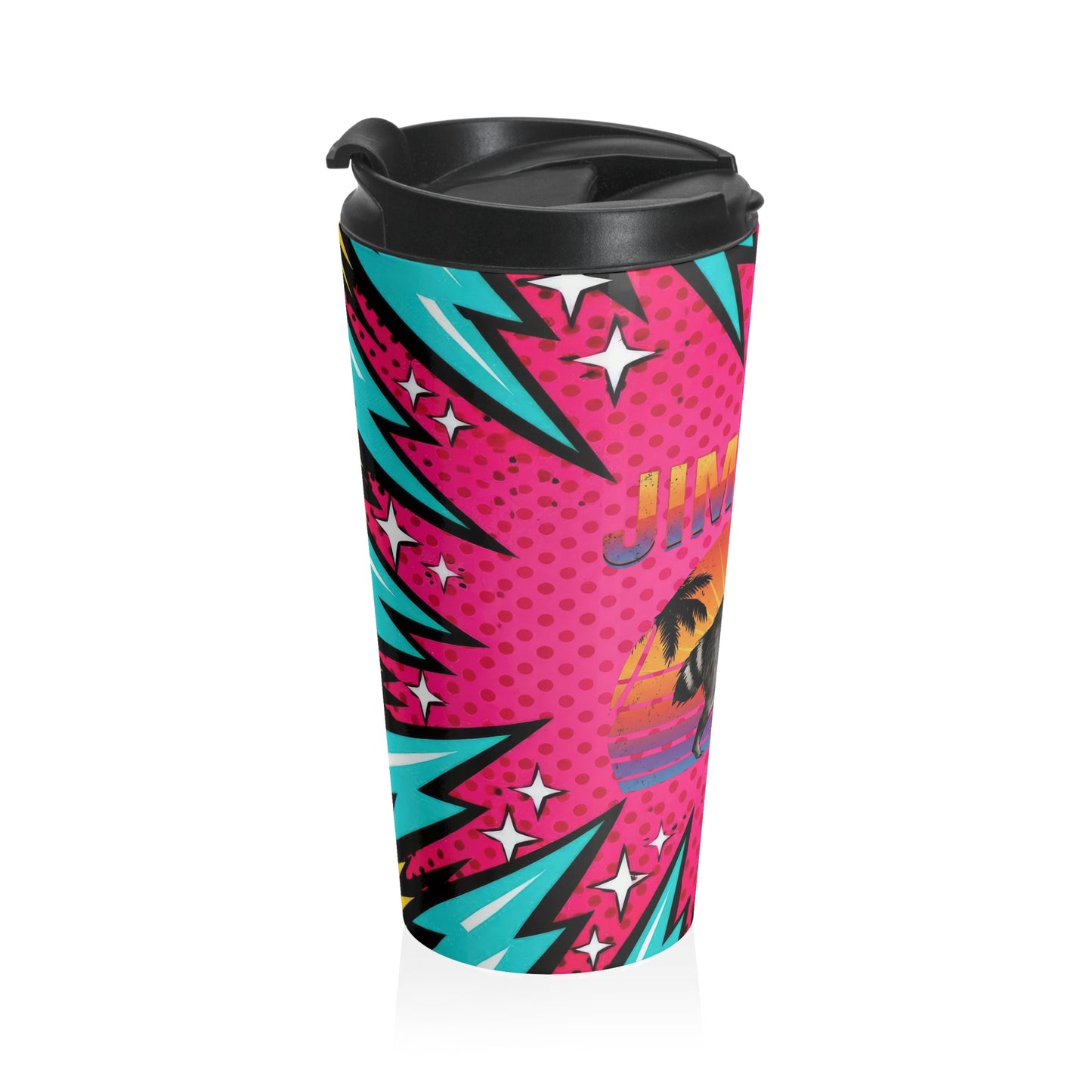 Jimothy Retro Sunset Stainless Steel Travel Mug (15oz)
