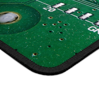 Deep Green Circuit Matrix Mouse Pad