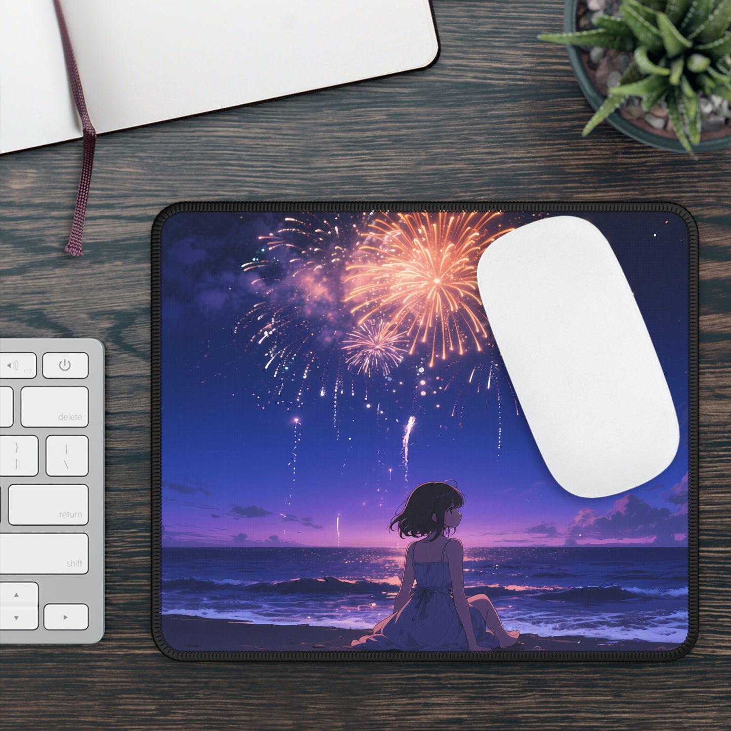 Fireworks by the Sea Mouse Pad