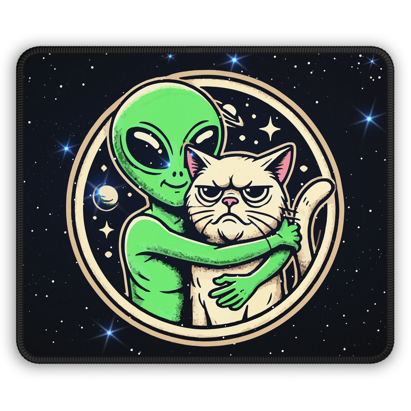 Alien Loves Grumpy Cat Mouse Pad