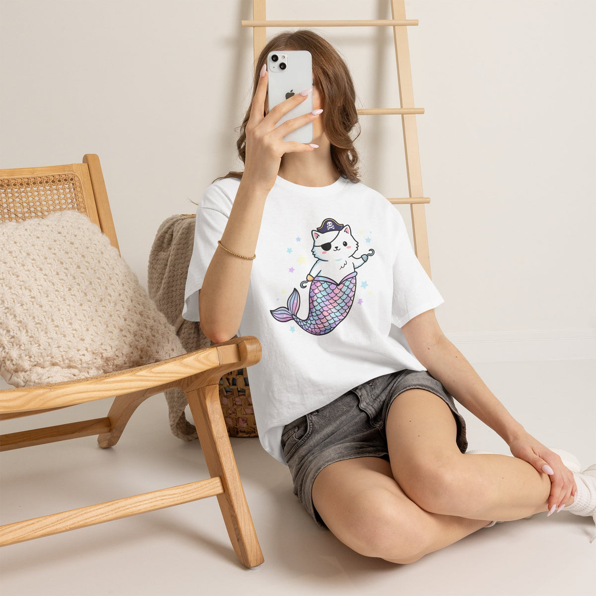 Pirate Mermaid Cat T-Shirt
