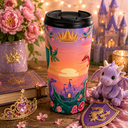 Enchanted Dragon Kingdom Stainless Steel Travel Mug (15oz)