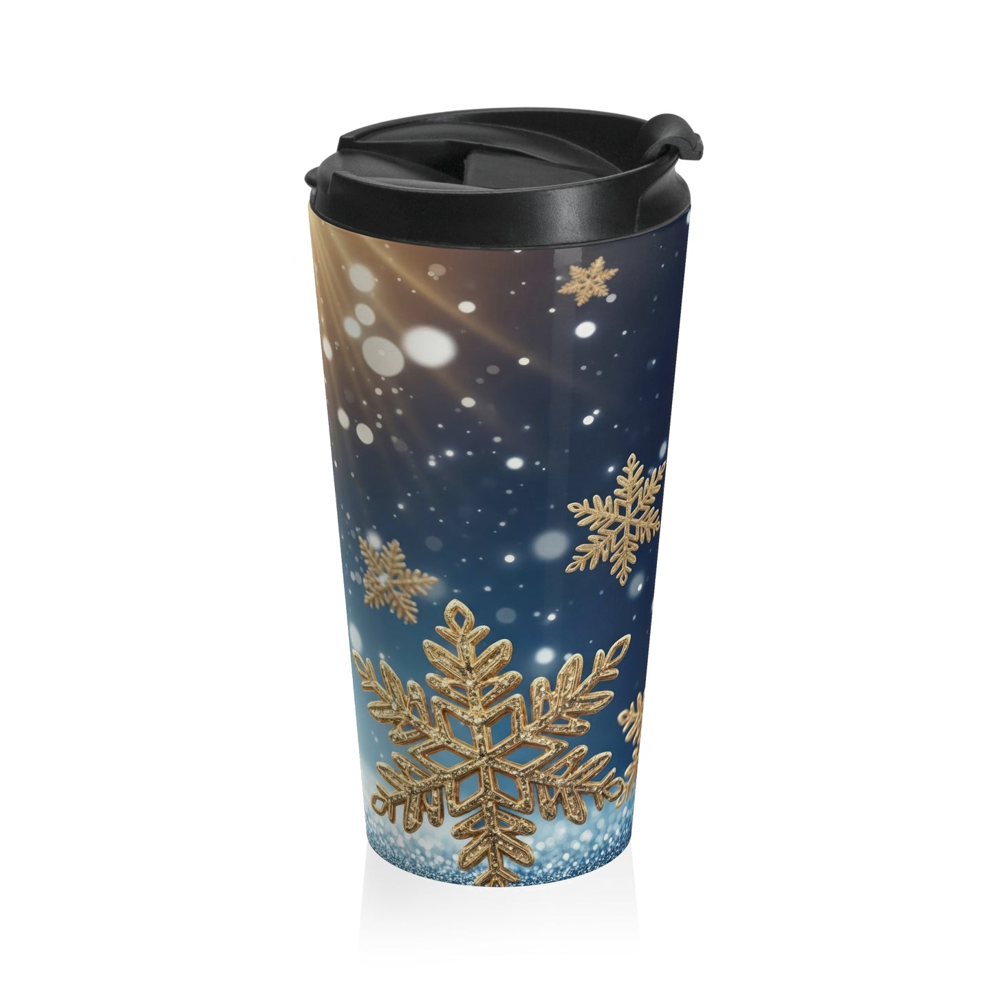 Golden Snowfall Travel Mug