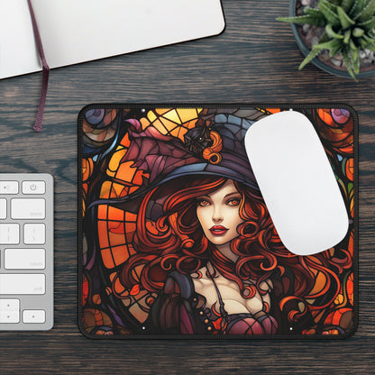 Enchanted Autumn Witch Mouse Pad