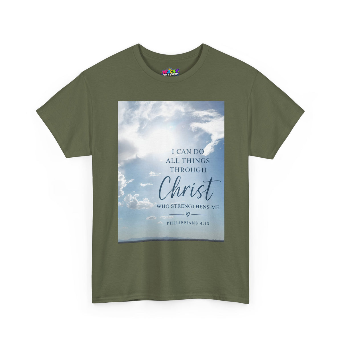 Through Christ Philippians 4:13 Christian T-Shirt