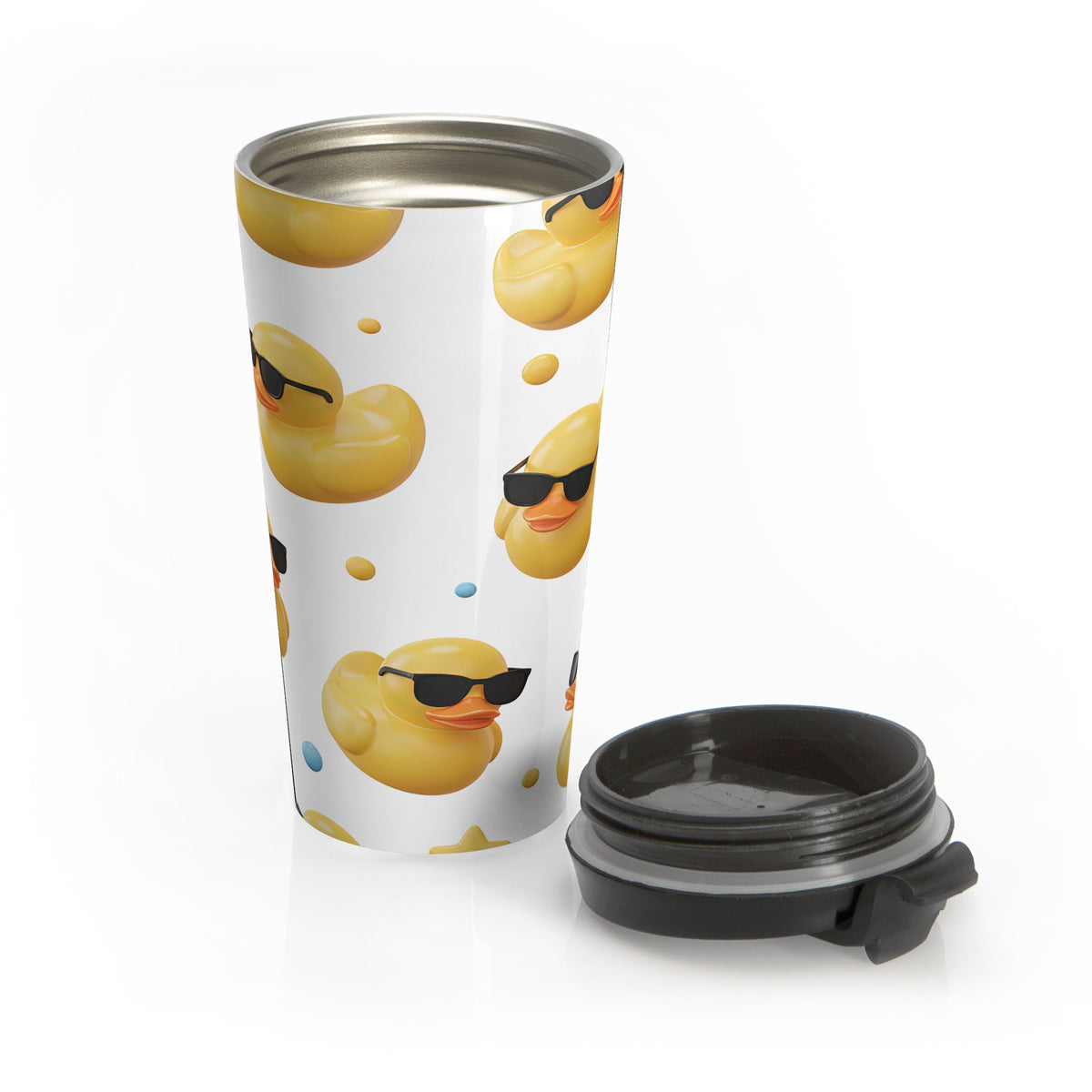 Too Cool to Quack Rubber Duck Stainless Steel Travel Mug