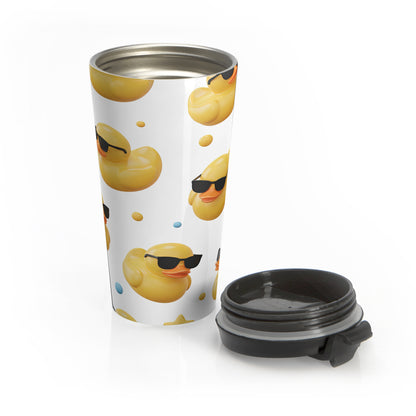 Too Cool to Quack Rubber Duck Stainless Steel Travel Mug