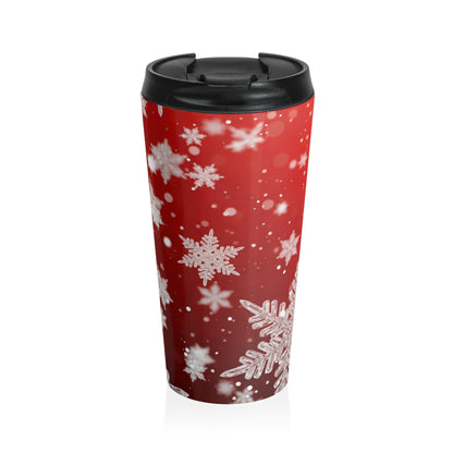 Crimson Snowfall Travel Mug