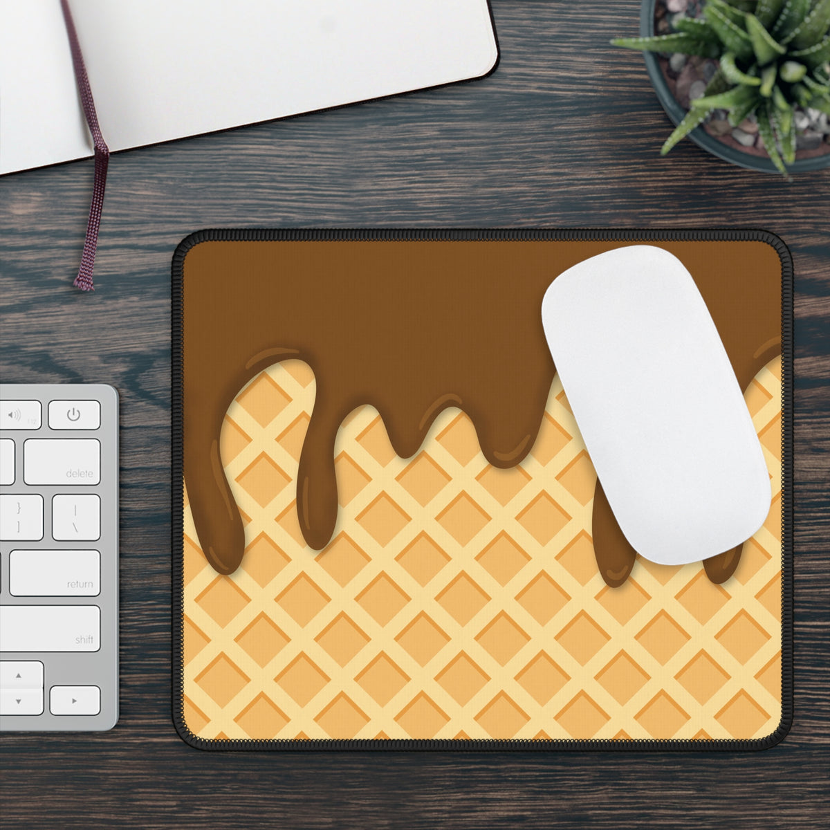 Chocolate Ice Cream Drip Mouse Pad
