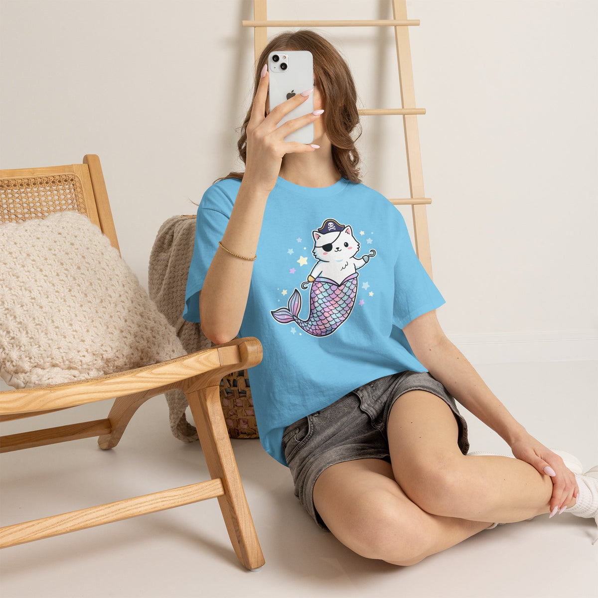 Pirate Mermaid Cat T-Shirt