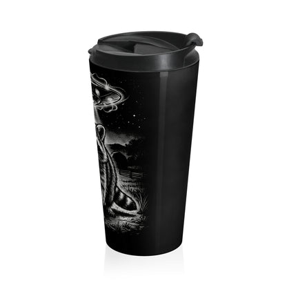 Alien Abduction Raccoon Stainless Steel Travel Mug
