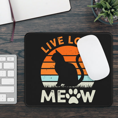 Live Love Meow Vintage Cat Mouse Pad