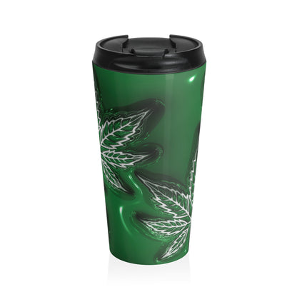 Emerald Leaf Stainless Steel Travel Mug – 15oz