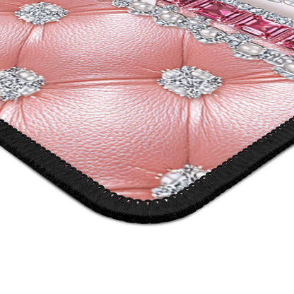 Pink Sparkle Bow Mouse Pad