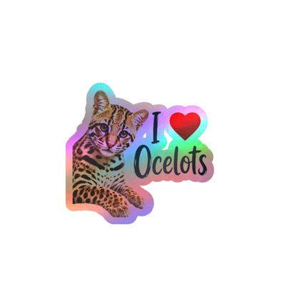 I Love Ocelots Kiss-Cut Vinyl Sticker
