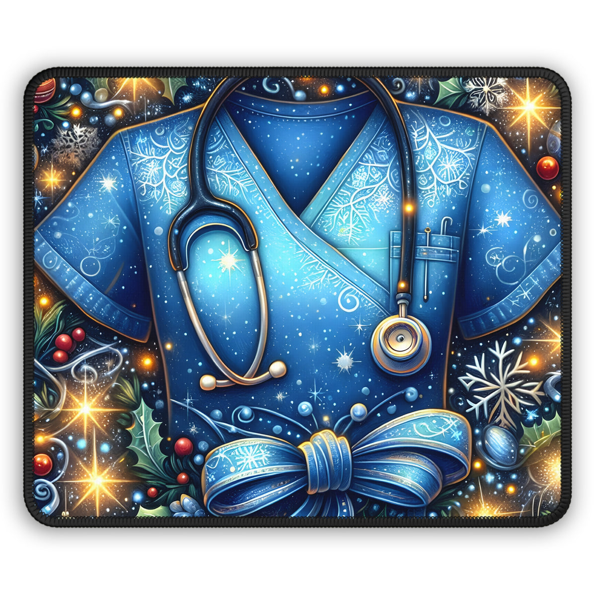 Winter Caregiver Scrubs Mouse Pad