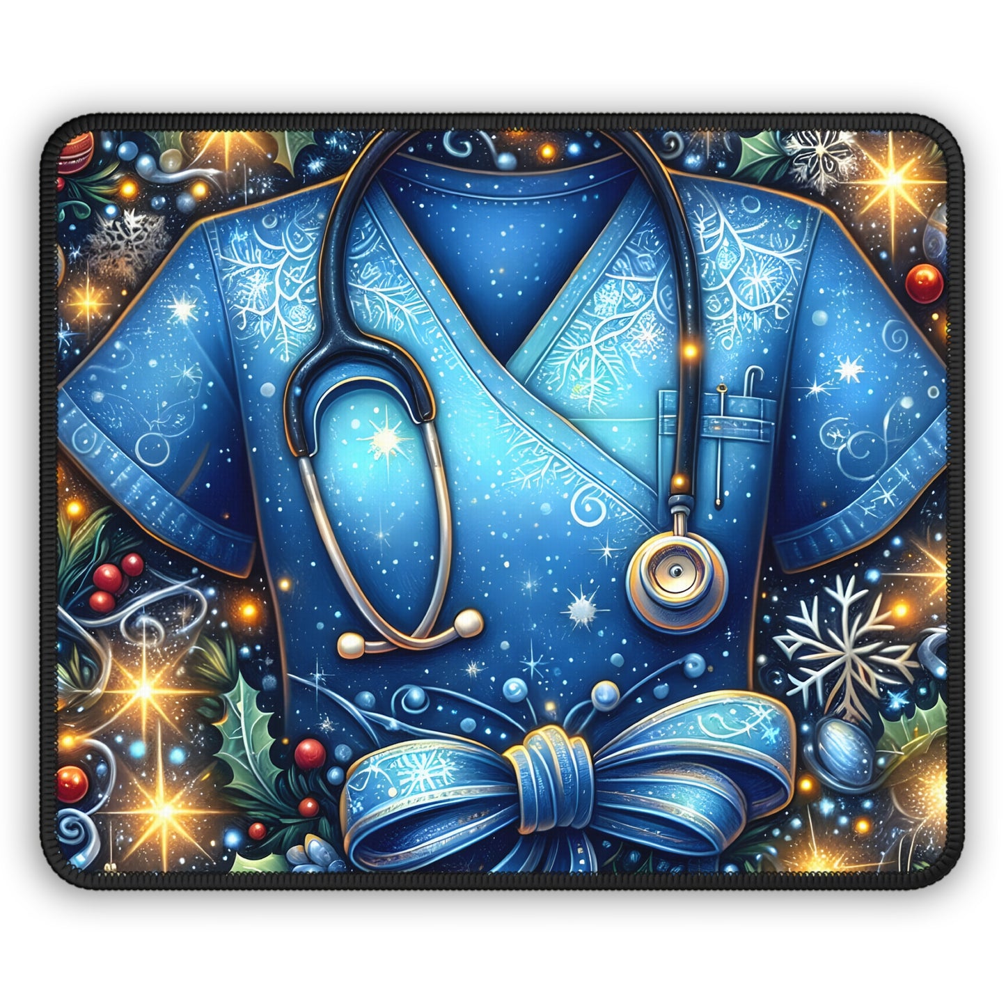 Winter Caregiver Scrubs Mouse Pad