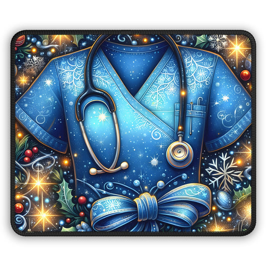 Winter Caregiver Scrubs Mouse Pad