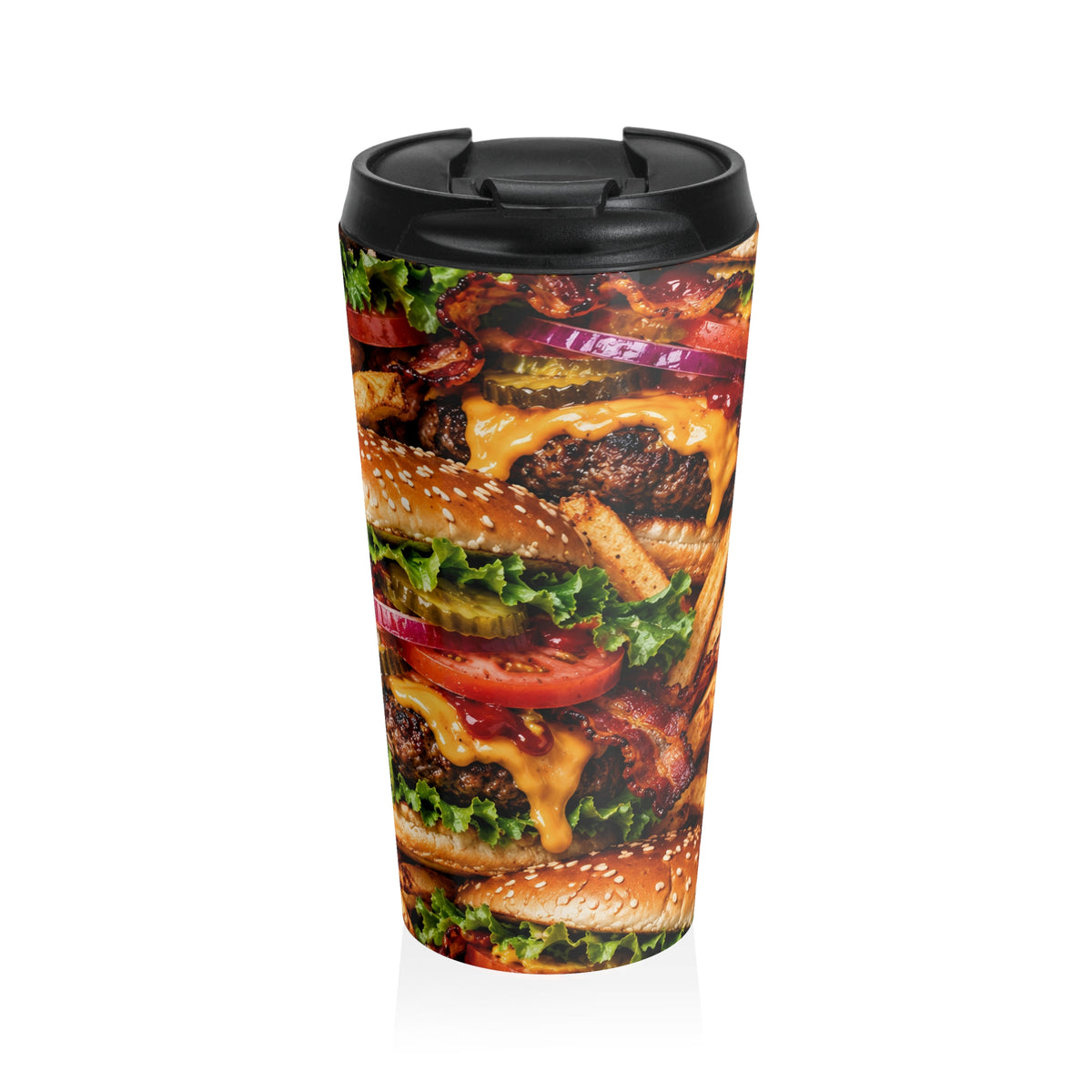 Bacon Cheeseburger Overload Stainless Steel Travel Mug