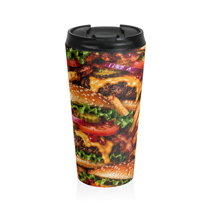Bacon Cheeseburger Overload Stainless Steel Travel Mug