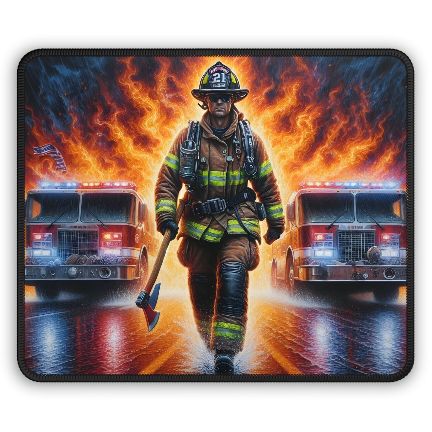 Firefighter Hero Mouse Pad