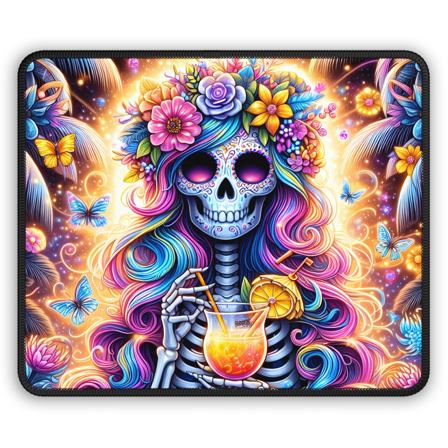 Tropical Sugar Skull Cocktail Mouse Pad