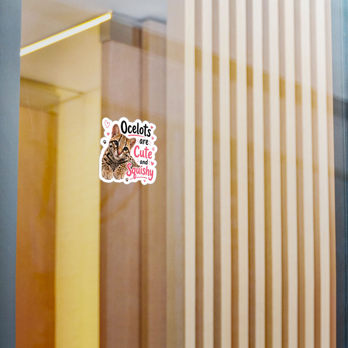 Ocelots Are Cute and Squishy Kiss-Cut Vinyl Sticker