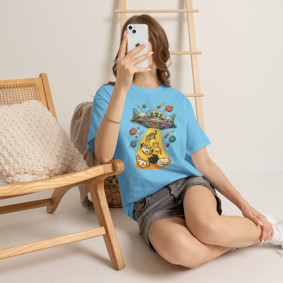 Alien Cat Abduction T-Shirt
