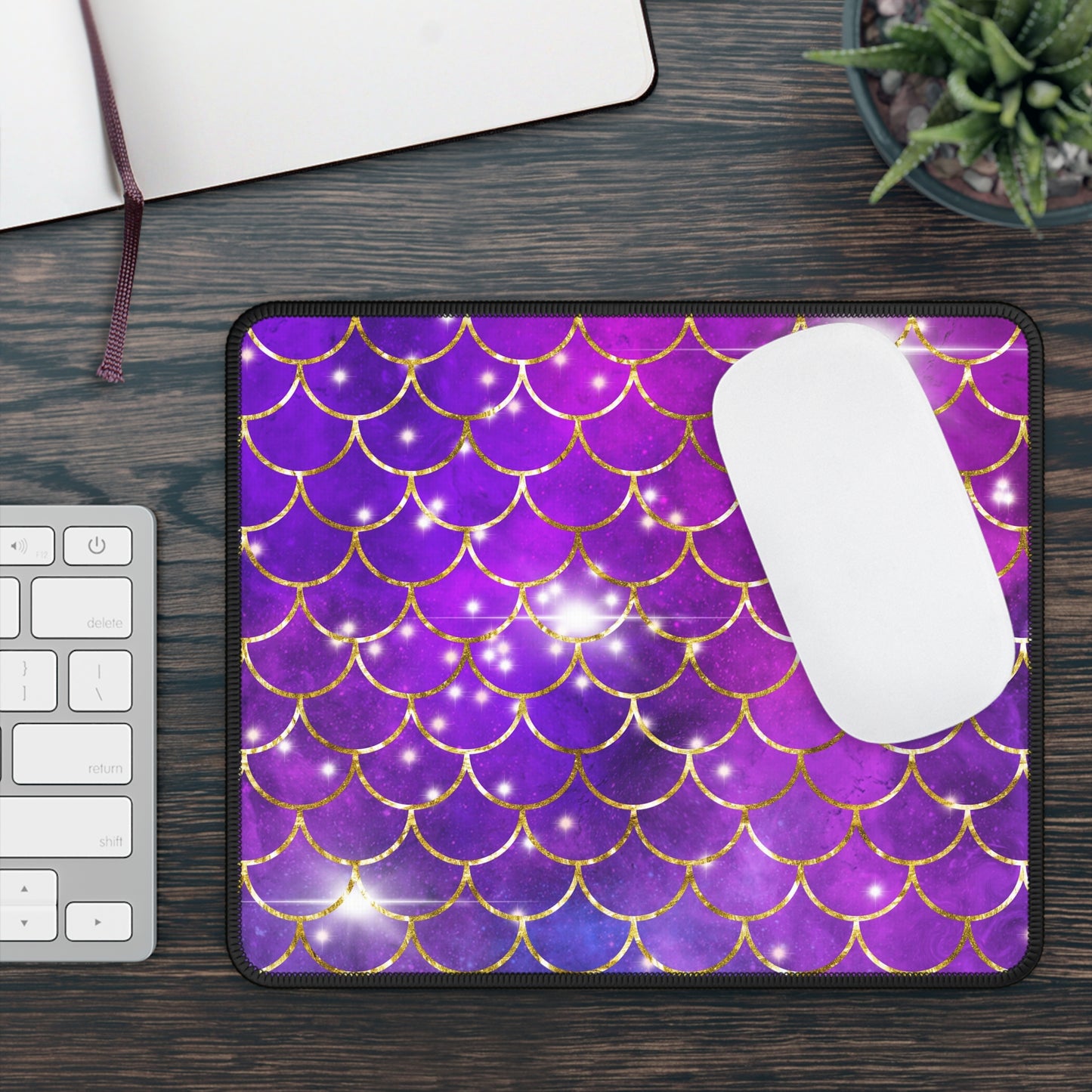 Cosmic Mermaid Scales Mouse Pad