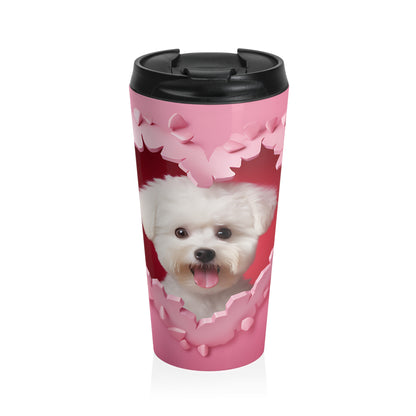 Sweet Peek Maltese Travel Mug