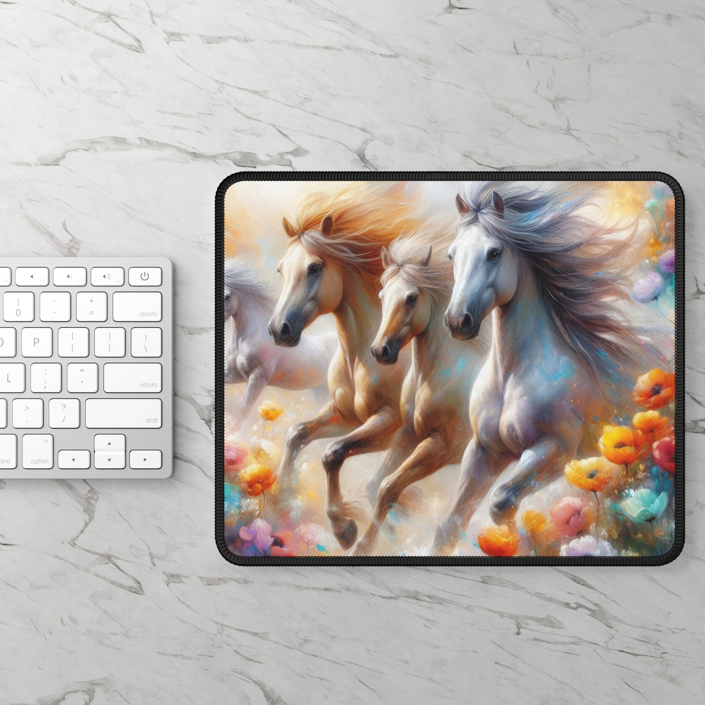 Wildflower Horse Trio Mouse Pad