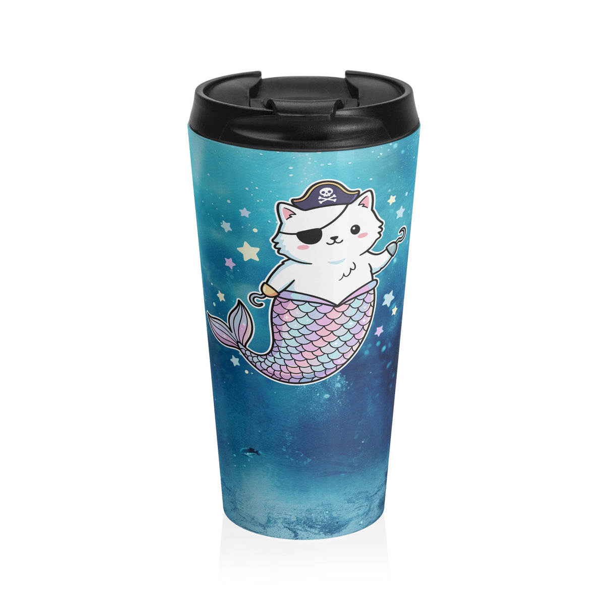 Purr-Maid Pirate Cat Stainless Steel Travel Mug