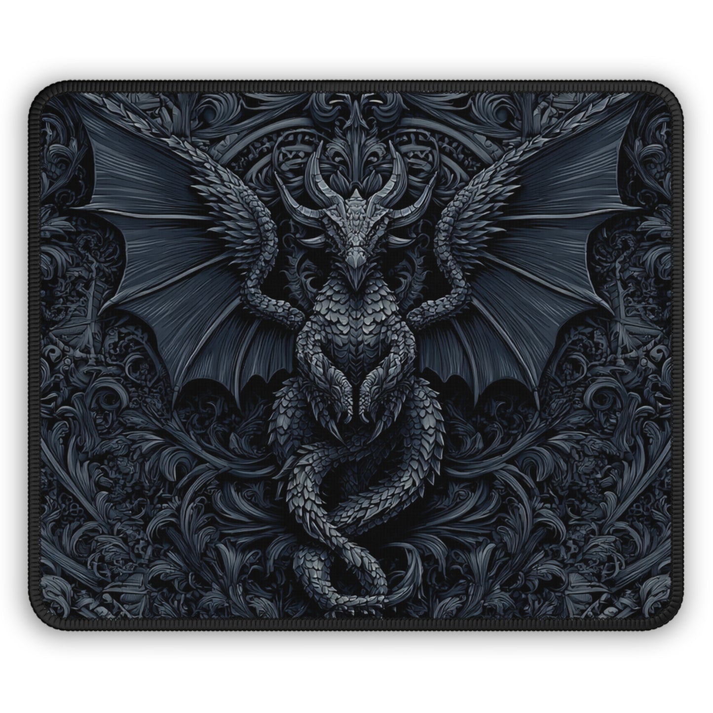 Midnight Obsidian Dragon Mouse Pad