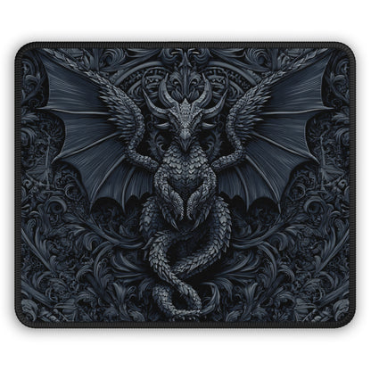Midnight Obsidian Dragon Mouse Pad