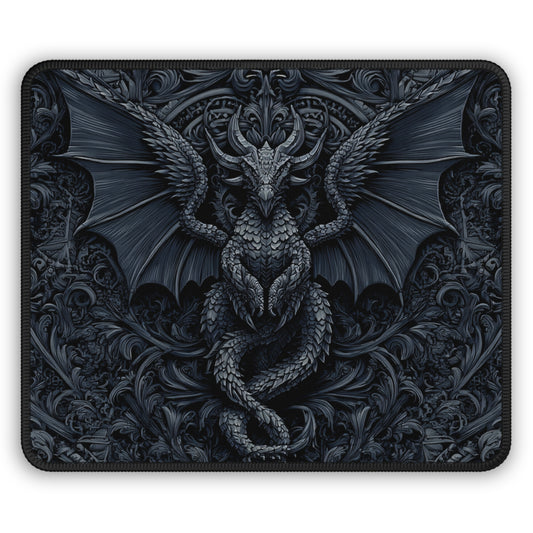 Midnight Obsidian Dragon Mouse Pad