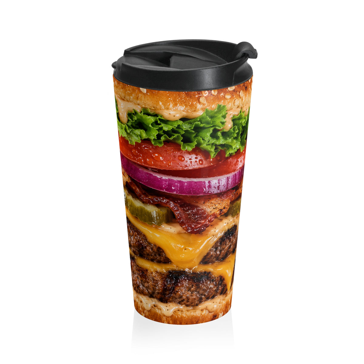 Double Bacon Cheeseburger Stainless Steel Travel Mug