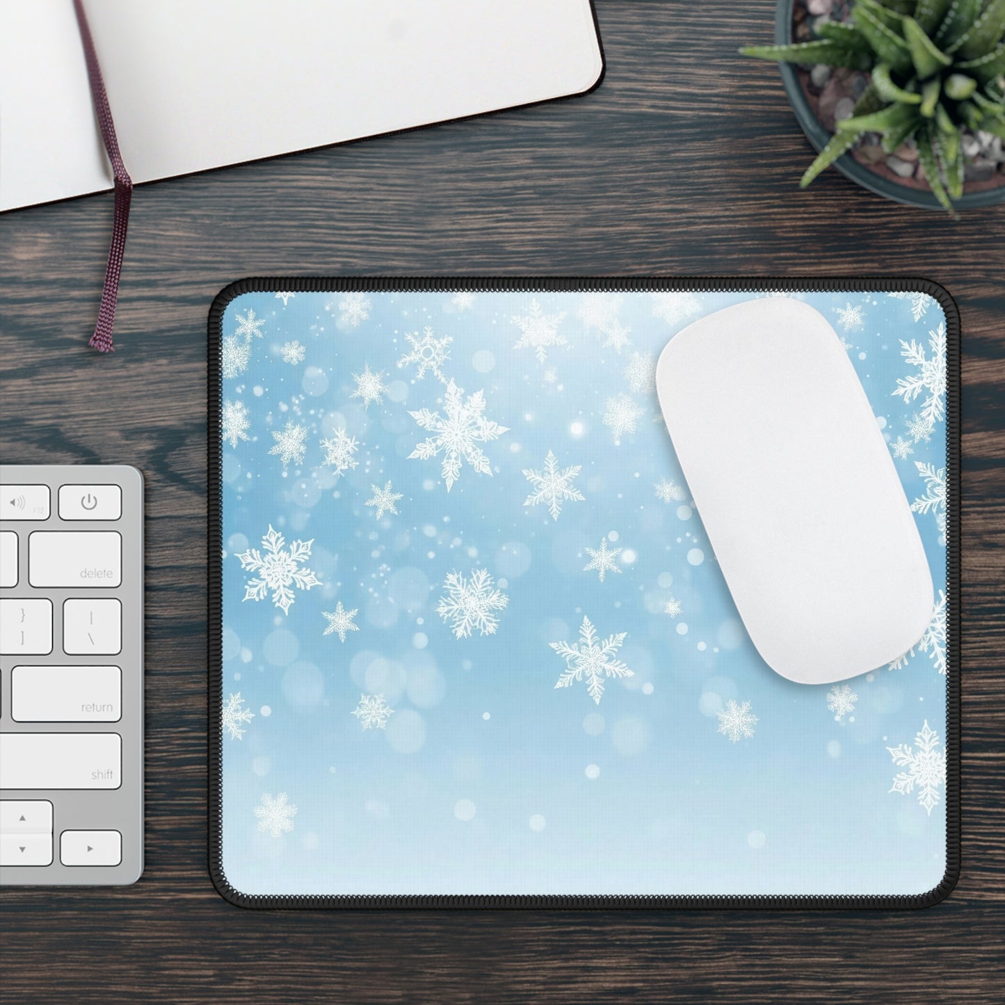 Soft Snowfall Serenity Mouse Pad