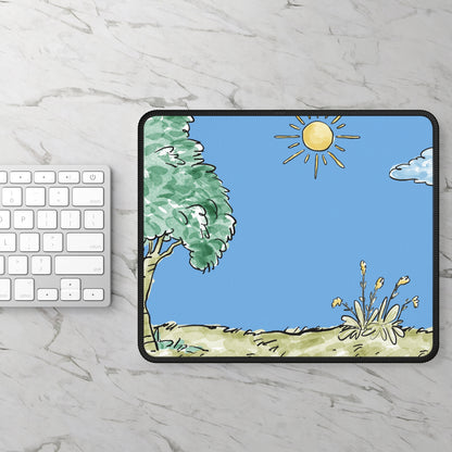 Sunny Day Mouse Pad – 9x7 Neoprene Desk Mat with Peaceful Nature Design