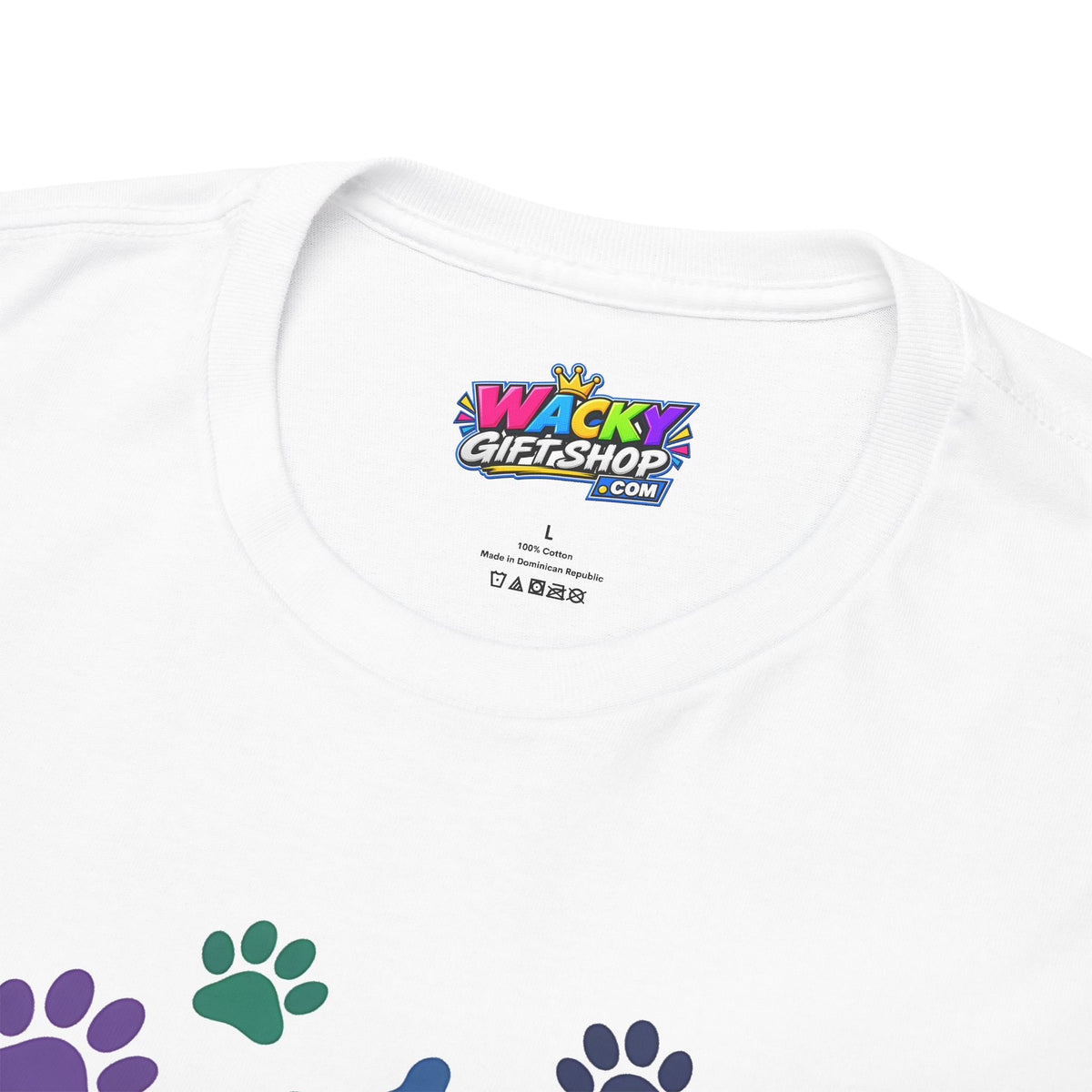 Dog Mom Rainbow Paw Print T-Shirt