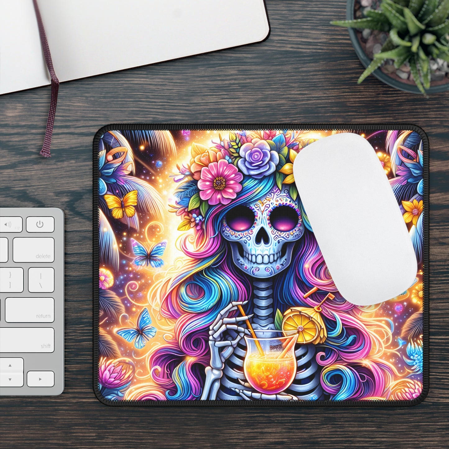 Tropical Sugar Skull Cocktail Mouse Pad