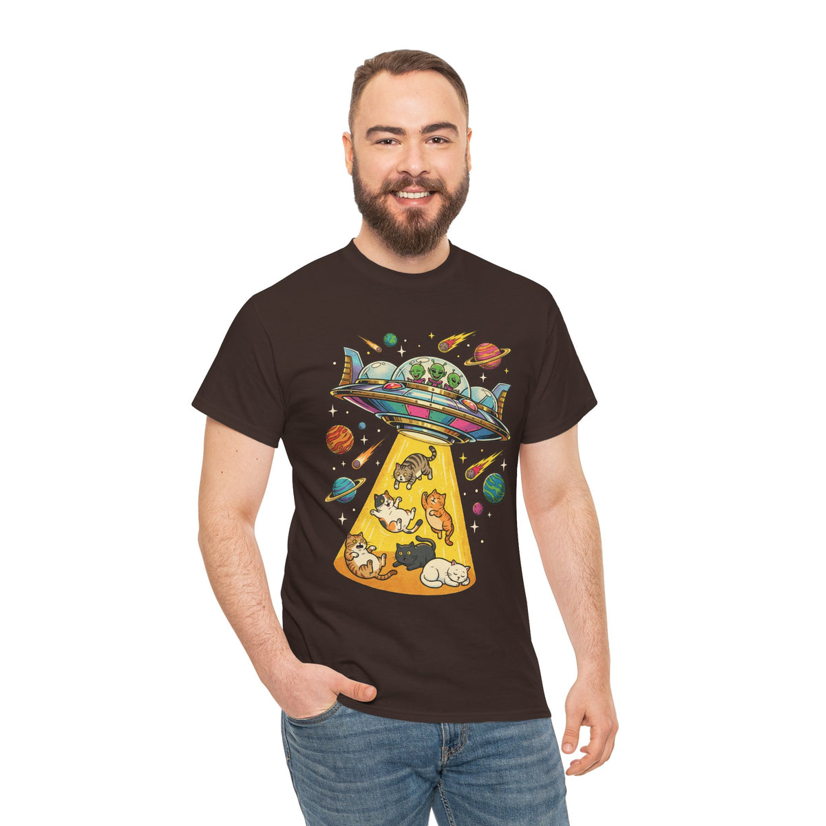 Alien Cat Abduction T-Shirt